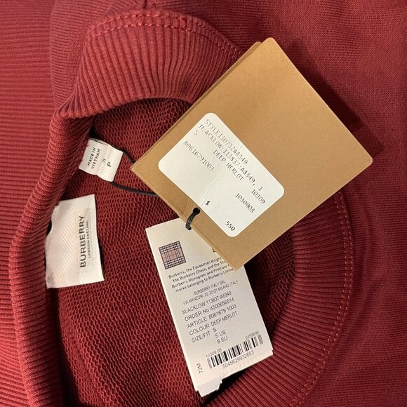 Burberry Acklow Men's Print Red Jersey Sweatshirt, all sizes, 100% Cotton - Picture 15 of 16